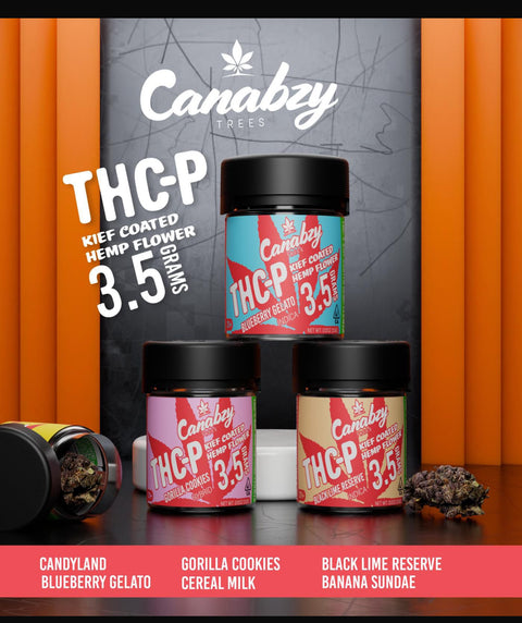 Canabzy THC-P Kief Coated Flower 3.5gm Jar
