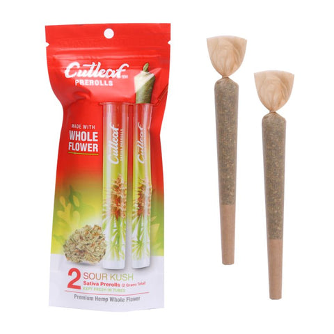CUTLEAF PREMIUM WHOLE FLOWER HEMP PRE-ROLLS 2CT