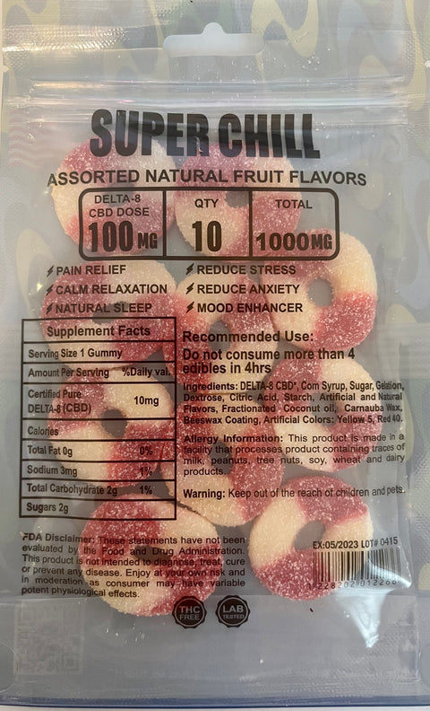 SUPER CHILL DELTA 8 GUMMIES 1000MG
